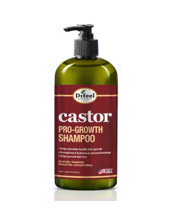 Difeel Castor Pro-Growth Shampoo 33.8 oz. - Made with Natural Castor Oil for Hair Growth Sulfate Free Shampoo