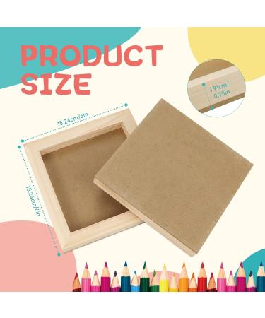 10 Pack 6x6 Wood Panel Boards for Crafts & Painting | Unfinished Blank Wooden Canvas Cradled Panels for DIY Art Projects | Ideal for Oils, Acrylics, Pouring Arts - Buy Online on SooperMarket.com