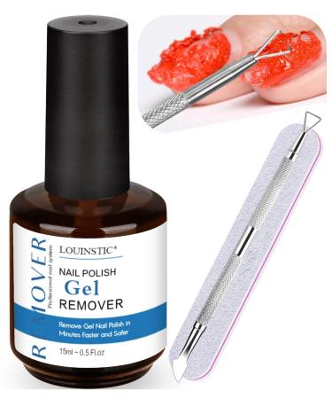 LOUINSTIC Gel Polish Remover: Professional Gel Nail Polish Remover for Nails 3-5 Minutes Easy Quick Gel Nail Remover Gel Polish Remover 1 Pack