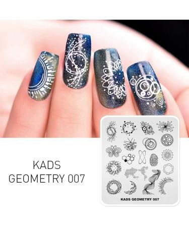 KADS Geometry Nail Stamping Plate GE007 for Nail Art Decoration and DIY - Image Design Plate - Buy Online on SooperMarket.com