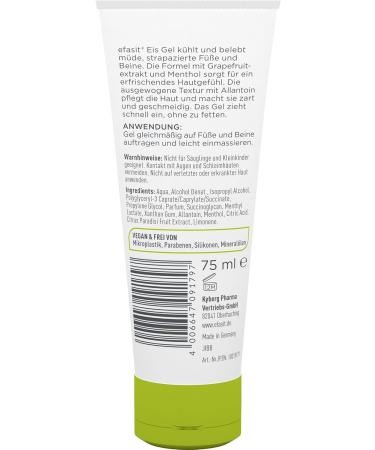efasit Ice Gel 75 ml - Cooling Gel for Feet & Legs with Menthol & Grapefruit Extract | Refresh & Invigorate Your Skin - Buy Online on SooperMarket.com