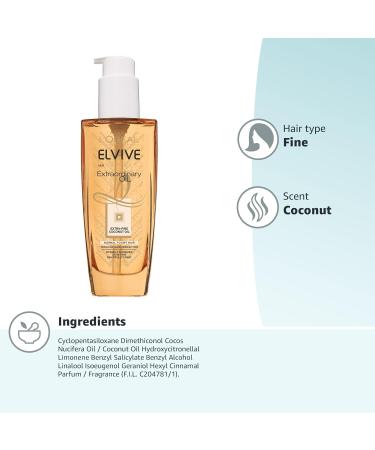 L'Oreal Paris Elvive Extraordinary Oil Coconut Hair Oil 100ml - Pack of 1 - Buy Online on SooperMarket.com