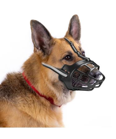 Muzzle for large dogs basket muzzle for dogs breathable all-round coverage of the and adjustable carriers for muzzles from medium and large dogs prevent barks biting and chewing (mouth circumference 35 39 cm 60 pound for pets).