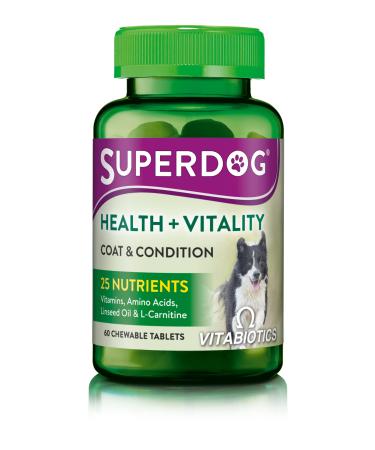 Vitabiotics Superdog Health and Vitality | Comprehensive Supplement For Dogs with Linseed Oil Ginseng & Vitamins A C D & E | From UK's No.1 Vitamin Company