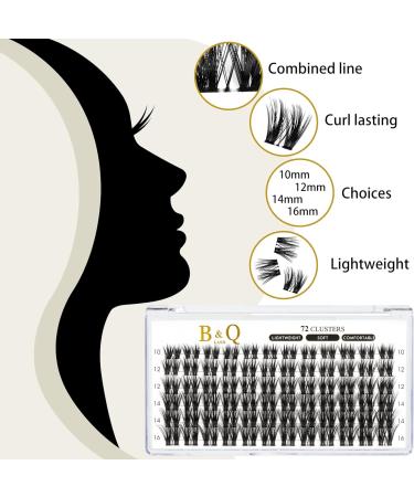 72 Cluster Lashes D-16 mm B 50 | Natural Soft Fluffy DIY Lash Extensions | UK-FD-BQ Lash Clusters - Buy Online on SooperMarket.com