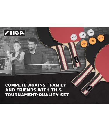 STIGA Performance 4 Player Ping Pong Paddle Set with 6 3 Star Orange and White Balls - Buy Online on SooperMarket.com