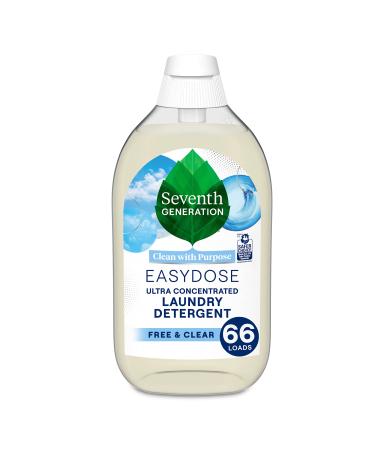 Seventh Generation EasyDose Laundry Detergent, Ultra Concentrated: 66 Loads, Free & Clear Designed for Sensitive Skin, 23.1 Fl Oz