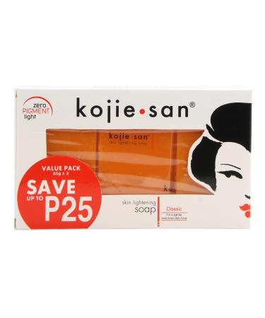 Kojie San Skin Lightening Kojic Acid Soap 2 Bars 65 Grams) Skin Lightening Coconut Fresh Orange 65 g (Pack of 2)