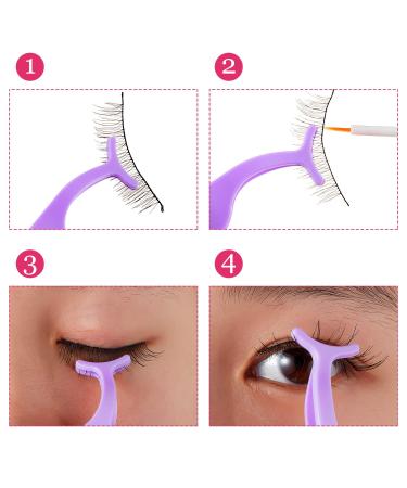 60-Piece Plastic Eyelash Extension Tweezers - Purple False Eyelash Applicator Tool for Lash Application and Removal - Buy Online on SooperMarket.com