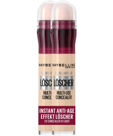 Maybelline New York cover in a double pack instant anti-aging effect concealer extinguishing with micro-fire applicator No. 01 Light 2 x 6.8 ml 6.8 ml (2 Pack) No. 01 Light