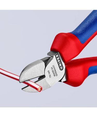 Knipex Diagonal Cutter black atramentized with multi-component grips 160 mm (self-service card/blister) 70 02 160 SB Multi-component Grips Blue/Red 160 mm atramentized on self-service card - Buy Online on SooperMarket.com
