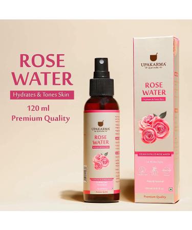 UPAKARMA Ayurveda Pure Natural Rose Water Spray for Face - 4.05 fl. Oz | Best Gulab Jal for Hydration & Skincare - Buy Online on SooperMarket.com