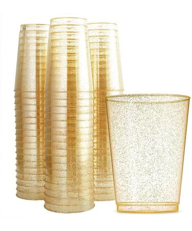 Glitter Plastic Cups Clear Plastic Cups Tumblers Gold Glitter Cups Disposable Wedding Cups Elegant Party Cups Recyclable and BPA-Free (12 OZ) 340 g (Pack of 50) - Buy Online on SooperMarket.com