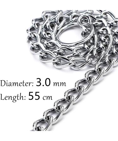 2 Pcs Dog Chain Metal Dog Training Collar Adjustable Durable Silver Dog Chains for Pet Small Medium Puppy M - Buy Online on SooperMarket.com