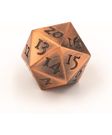 Bronze Copper Extra Large D20 Spindown Dice for MTG Commander EDH - Heavy Metal Life Counter - Buy Online on SooperMarket.com