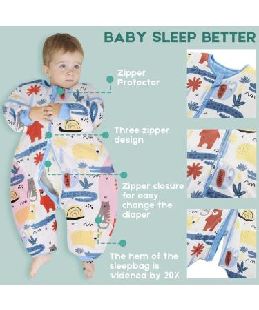 ChicSky Baby Sleeping Bag with Legs - 3.5 Tog Winter Organic Cotton Wearable Blanket for Toddler, 3-5 Years - Bear Design - Buy Online on SooperMarket.com