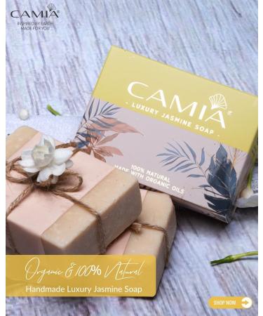 100% Organic Handmade Jasmine Soap | Vegan Cruelty-Free Sulphate & Phthalate-Free | Natural Bath Soap - 4.2 Oz - Buy Online on SooperMarket.com