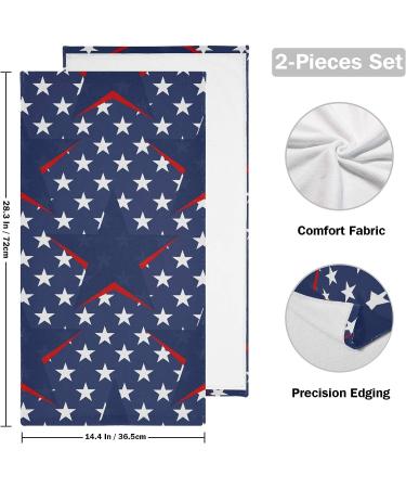 Patriotic Memorial Day Hand Towels 2 Pack - 28x14.5 in - Super Soft & Absorbent - Bathroom & Home Decor - Buy Online on SooperMarket.com