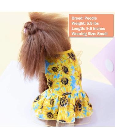 KYEESE Sunflower Dog Dress for Medium Dogs | Ruffle Sleeves Dog Apparel - Buy Online on SooperMarket.com