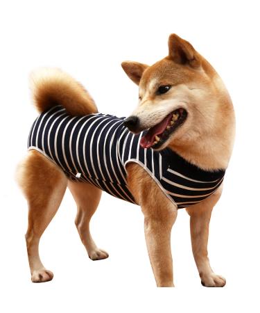 HEYWEAN Dog Surgical Recovery Suit Keep Dog from Licking E-Collar Alternative After Surgery Wear Protect Abdominal Wound from Grooming and Scratching Dog Surgical Post-Operative Bodysuit Medium Dark Blue
