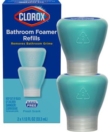 Clorox Bathroom Foamer Refill Cartridge - Fresh Scent 2-Pack for Reusable Spray Bottle | Eco-Friendly Household Essentials - Buy Online on SooperMarket.com