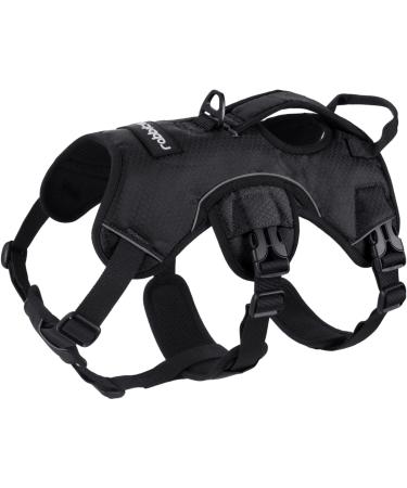 Rabbitgoo no-pull dog harness with a handle for mid-layer dogs large dogs breast dishes Reflecting dishes Adjustable dog vest for outdoor training safe control padded black l l (1 Pack) black