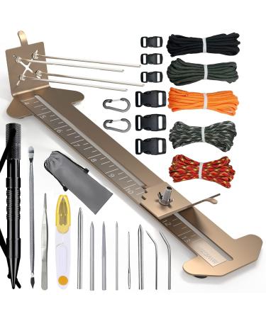 WILDAIR Paracord Bracelet Jig Kit with Knotters Tool Marlin Spike Paracord FID Set Lacing Needles/Fids for Paracord Work Paracord Tool Kit Adjustable Length 4 to 13 Paracord Jig Bracelet Maker