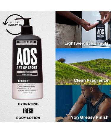 Art of Sport Daily Skin Lotion (2-Pack) - Shea Butter, Aloe Vera, Vitamin B & E Moisturizer for Dry Skin - Non-Greasy Formula, Fresh Scent - Dermatologist Tested - 13.5 Fl Oz (Pack of 2) - Buy Online on SooperMarket.com