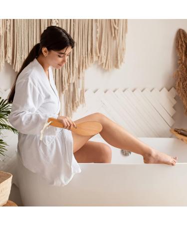 2-Piece Natural Boar Bristle Body Brush Set for Dry Skin Exfoliation - Buy Online on SooperMarket.com