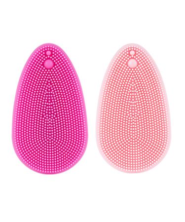 Silicone Facial Cleansing Brush Face Scrub Pads for Exfoliating Makeup Removal Brush Anti-Aging Face Massage Handheld for Sensitive Dry All Type Skincare 2 Pack