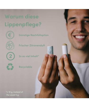 4PEOPLEWHOCARE BIO Lip Balm - Organic Beeswax Lip Care Stick with Lemongrass - Sustainable Solution for Dry Cracked Lips - Natural Cosmetics - Buy Online on SooperMarket.com