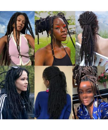 Leeven 18 Inch Dreadlock Extension - 10 Strands Synthetic Reggae Dreads in Black /1B - Buy Online on SooperMarket.com