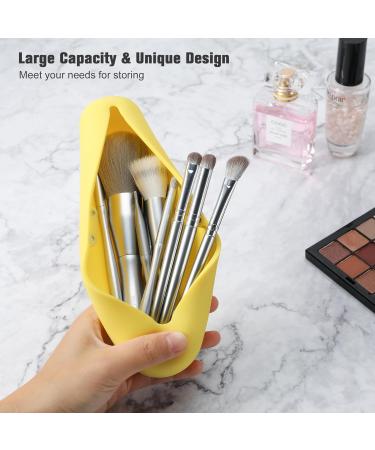 Fnyes Travel Makeup Brush Holder L - Yellow | Stylish & Compact Organizer for On-the-Go Beauty | Shop Internationally! - Buy Online on SooperMarket.com