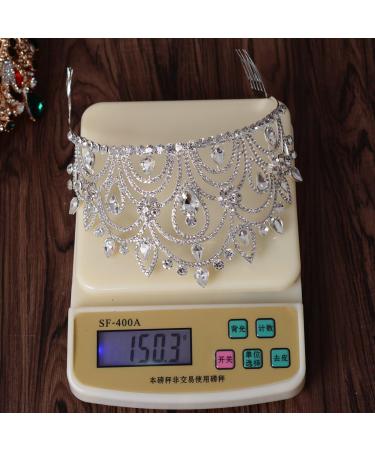 Eseres Tall Pageant Tiaras - Elegant Rhinestone Crown for Women with Combs - Buy Online on SooperMarket.com