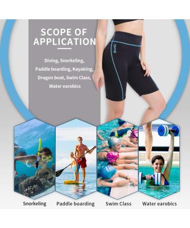 GoldFin Women Neoprene 2mm Wetsuit Shorts - Blue Stripe, 3X-Large | Ideal for Water Aerobics, Surfing, Diving, Swimming, Boating - Buy Online on SooperMarket.com