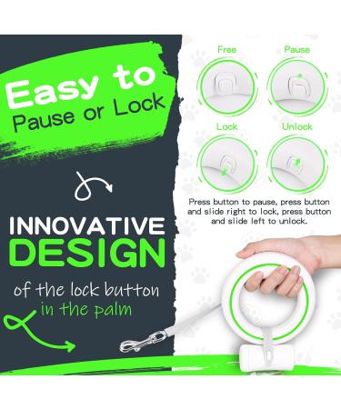 Moestar 360 Tangle-Free Dog Leash | 3M/10FT with Poop Bag Holder for Small & Medium Dogs (Green) - International Shipping Available - Buy Online on SooperMarket.com