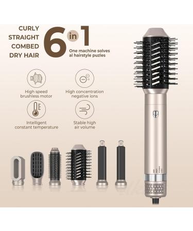 6-in-1 Hair Dryer Brush & Styling Tool | Automatically Curl Straighten & Blow Dry for All Hair Types - Buy Online on SooperMarket.com