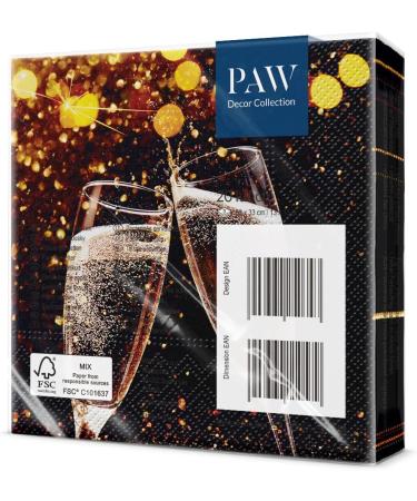 PAW 3-Layer Colorful Napkins (33x33 cm) - 20pcs for Birthdays Weddings & Celebrations | Perfect for New Year s Parties & More - Buy Online on SooperMarket.com
