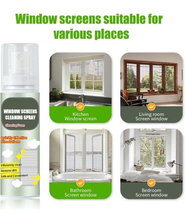 No-Removal Window Screen Foam Cleaner dust and Scale Removal Door and Window Screen Cleaner Water-Free Window Screen Cleaner Multi-Functional Household Screen Cleaning Foam - Buy Online on SooperMarket.com