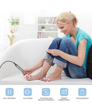 Sarmeley Electric Nail Drill Set - Professional Manicure Pedicure Kit for Acrylic Gel Nails | Portable Electric Nail File with Sanding Bands - Grey - Buy Online on SooperMarket.com