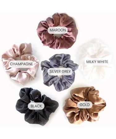 VAGA Cute Scrunchies Set - 6 Colors, Soft Hair Elastics, Ponytail Holder Pack - Satin Scrunchies for Thick Hair - Buy Online on SooperMarket.com