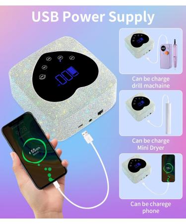 Buy HUGMAPLE Cordless UV Nail Lamp - 72W Rechargeable Diamond LED Dryer for Gel Nails | Fast Curing & Touch Control & Auto Sensor | Ideal for Salon & Home - Buy Online on SooperMarket.com