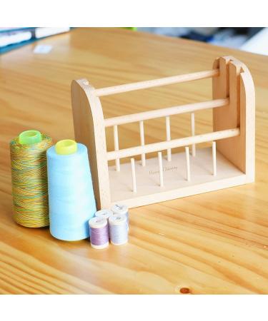 Hand U Journey Wood Spools Holder | 3-Thread Beech Rack Organizer for Macrame, Weaving, Sewing & Yarn - Buy Online on SooperMarket.com