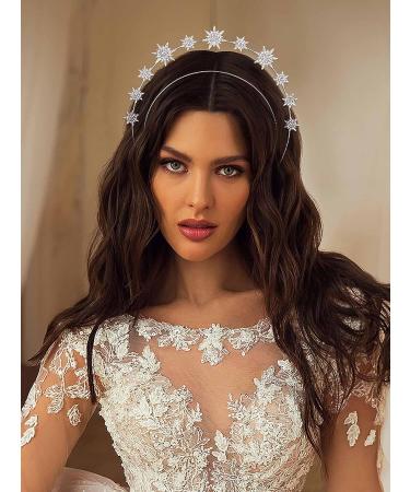 Formery Star Goddess Rhinestone Halo Crown Headband - Silver Hair Accessory for Women and Girls - Buy Online on SooperMarket.com