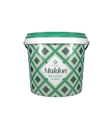Maldon Salt, Sea Salt Flakes, 3.1 lb, Bulk Tub, Kosher, Natural, Handcrafted, Gourmet, Pyramid Crystals
