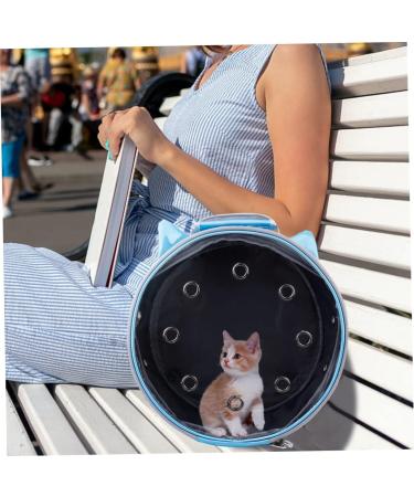 PACKOVE 1pc Pet Bag Transparent Backpack Blue Backpack Puppy Backpack Puppy Carrier Travel Space Cat Cage 35X35X17CM Blue - Buy Online on SooperMarket.com