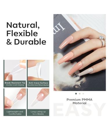 Modelones Nail Tips & Glue Gel Kit - 500 Pieces Mini UV Lamp Gel Nail Extension Set Transparent Color - Perfect Nail Art Gift - Buy Online on SooperMarket.com