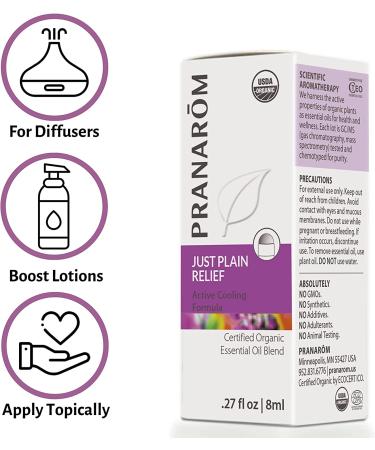Pranarom Essential Oil Just Plain Relief 0.27 fl oz - Natural Pain Relief & Comfort - Buy Online on SooperMarket.com