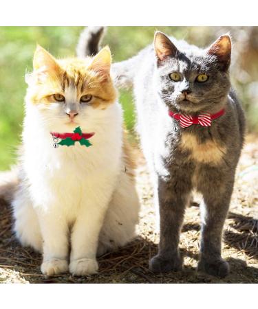 2-Pack Plaid Pattern Breakaway Cat Collar Set with Bell and Bowtie - Adjustable for Cats and Kittens (Neck 8-12) - Holly and Bowtie Design - Buy Online on SooperMarket.com