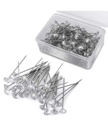 ASTER 200 Pieces Crystal Diamond Head Pins 1.5 Inch Diamond Head Straight pins for Flower Stainless Steel Bouquet Pins Corsages Flower Pins for Craft Wedding Jewelry Flower Decoration